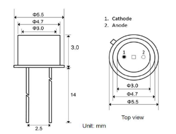 紫外光電二極管機械圖紙